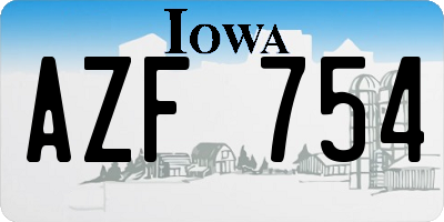 IA license plate AZF754
