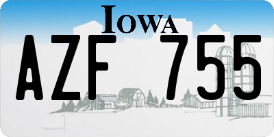 IA license plate AZF755