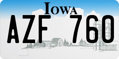 IA license plate AZF760