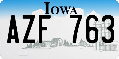 IA license plate AZF763