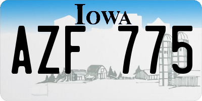 IA license plate AZF775