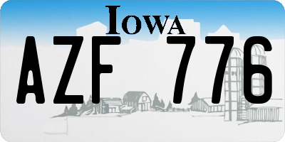 IA license plate AZF776