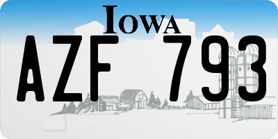 IA license plate AZF793