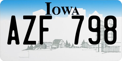 IA license plate AZF798