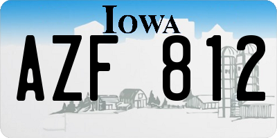 IA license plate AZF812