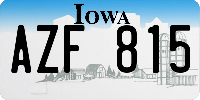 IA license plate AZF815