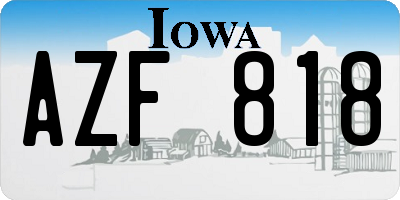 IA license plate AZF818