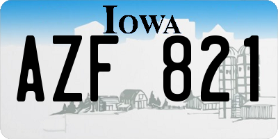 IA license plate AZF821