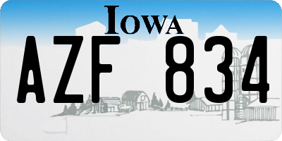 IA license plate AZF834