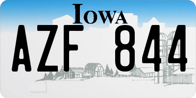 IA license plate AZF844