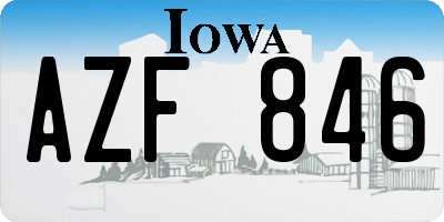 IA license plate AZF846