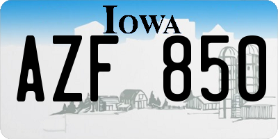 IA license plate AZF850