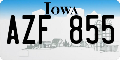 IA license plate AZF855