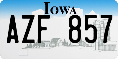 IA license plate AZF857