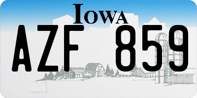 IA license plate AZF859