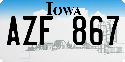 IA license plate AZF867
