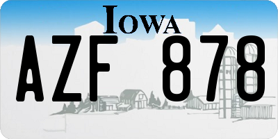 IA license plate AZF878