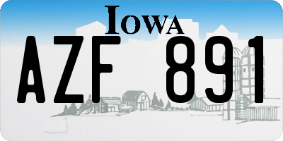 IA license plate AZF891