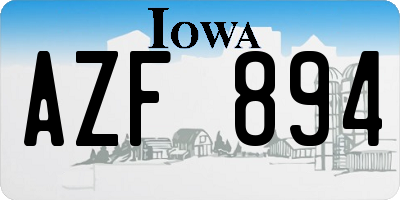 IA license plate AZF894