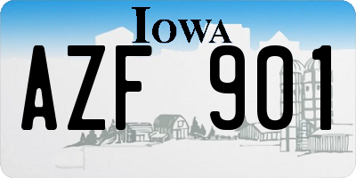 IA license plate AZF901
