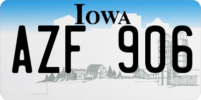 IA license plate AZF906