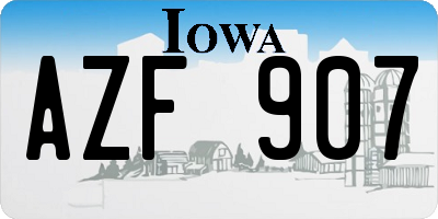 IA license plate AZF907
