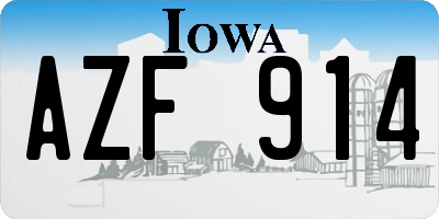 IA license plate AZF914