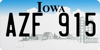 IA license plate AZF915