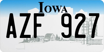 IA license plate AZF927