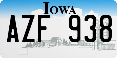 IA license plate AZF938
