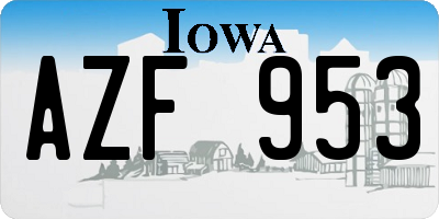 IA license plate AZF953