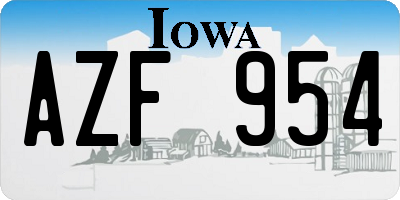 IA license plate AZF954