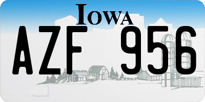 IA license plate AZF956