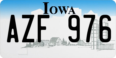 IA license plate AZF976