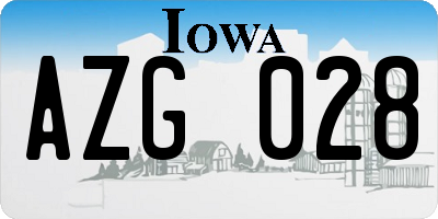 IA license plate AZG028