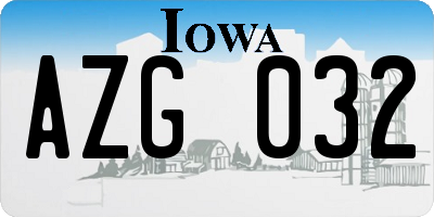 IA license plate AZG032