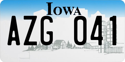 IA license plate AZG041
