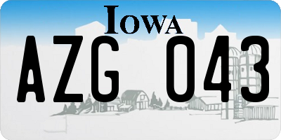 IA license plate AZG043