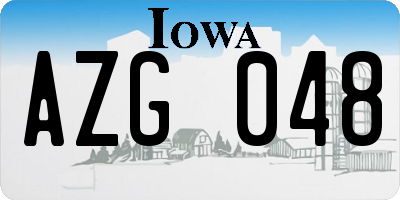 IA license plate AZG048