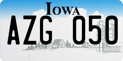 IA license plate AZG050
