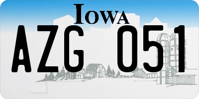 IA license plate AZG051