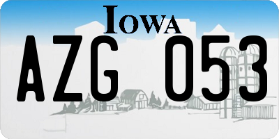 IA license plate AZG053