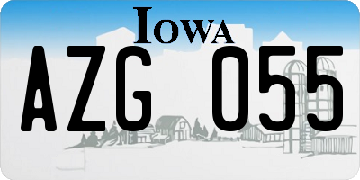 IA license plate AZG055