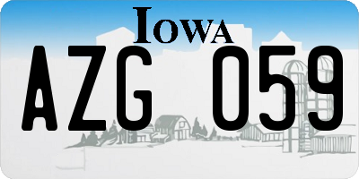 IA license plate AZG059