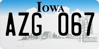 IA license plate AZG067