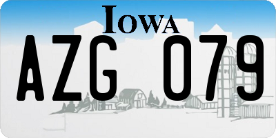IA license plate AZG079