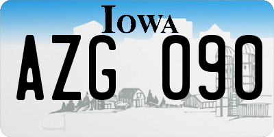 IA license plate AZG090