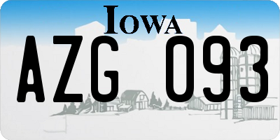 IA license plate AZG093