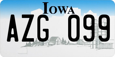 IA license plate AZG099