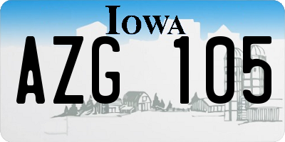 IA license plate AZG105
